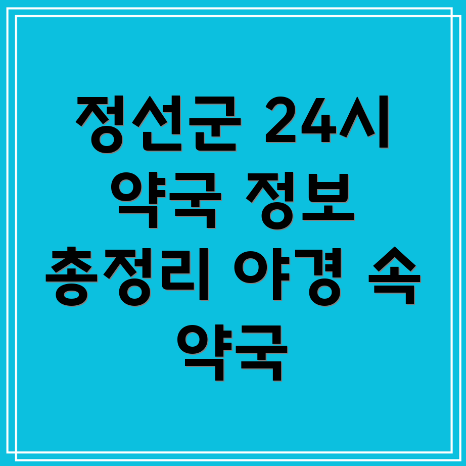 정선군 화암면 야간 약국