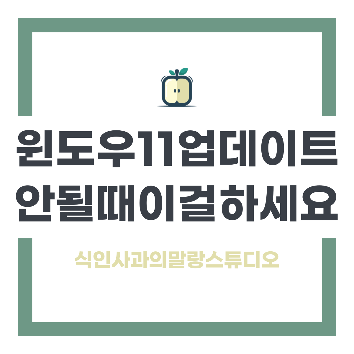 섬네일 이미지 문구 "윈도우11 업데이트 안될 때 이걸 하세요"