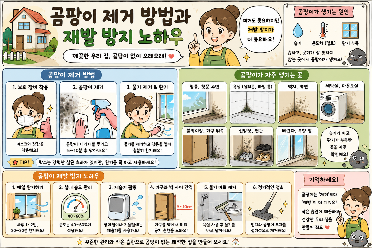 화장실 곰팡이 제거 (진단, 세제선택, 재발방지)