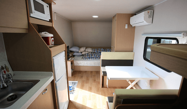 한탄강 오토캠핑장 카라반 내부 시설