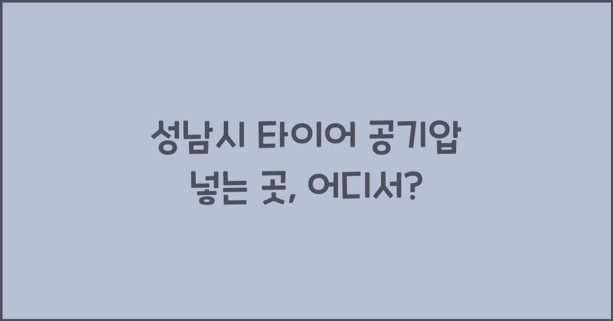 성남시 타이어 공기압 넣는 곳