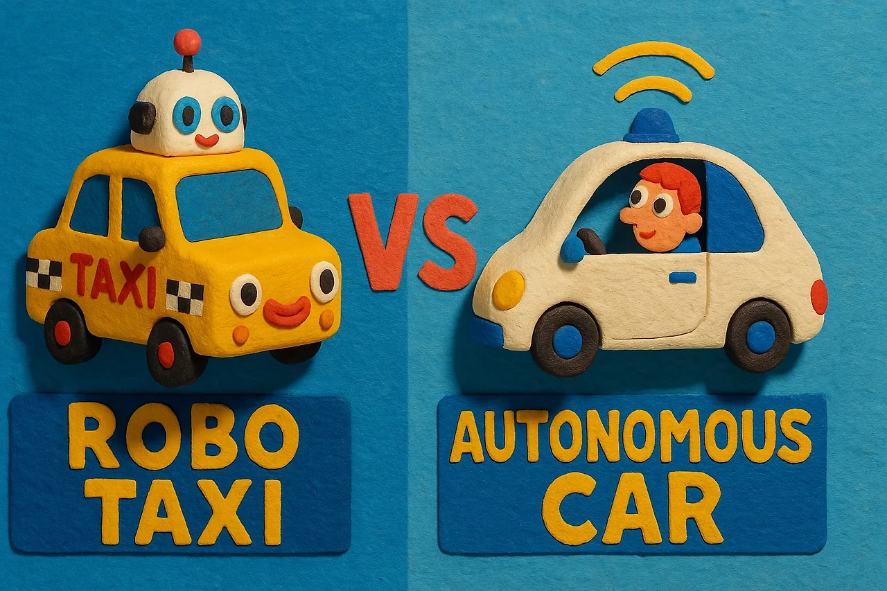 로보택시 vs 자율주행차 관련 사진