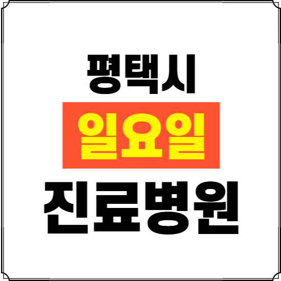 평택시 일요일 진료병원 찾기 ❘ 24시 휴일 주말 응급 야간 심야 문여는 병원