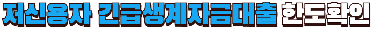 저신용자 긴급생계비대출 한도확인