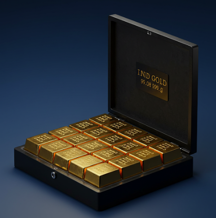 금 보관케이스에 보관된 골드바