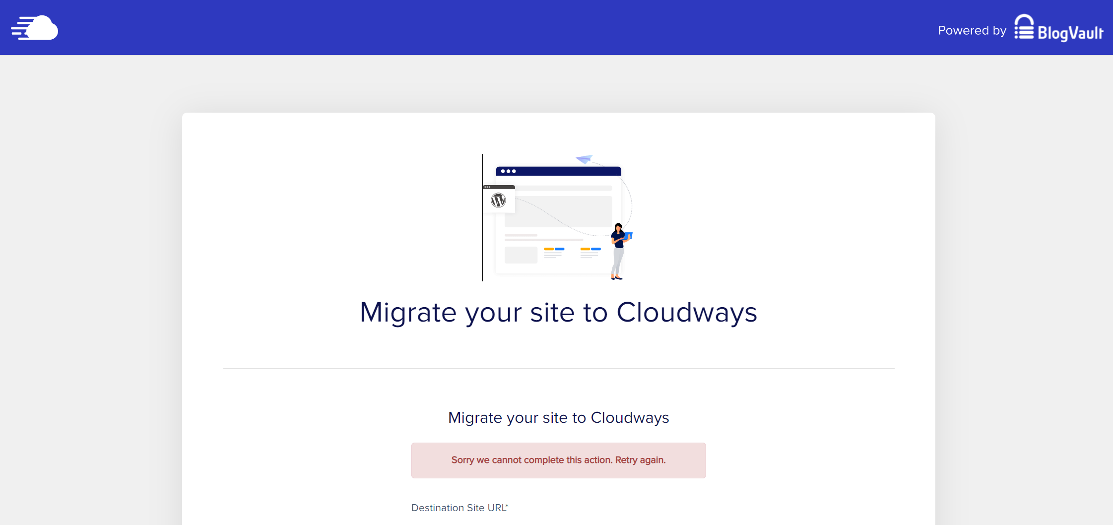 클라우드웨이즈 멀티사이트 이전 실패