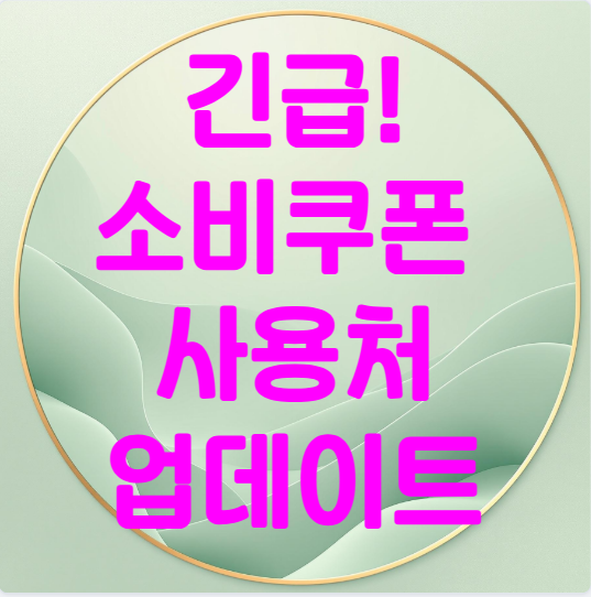 전국민 민생회복 소비쿠폰 긴급 사용처 업데이트