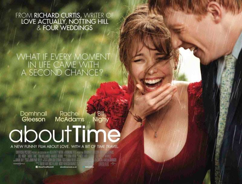 aoutTime 영화 주인공 Rachel McAdams가 비오는날 결혼식에서 웃는 장면의 포스터