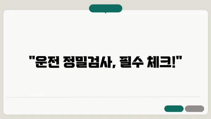 운전 정밀 검사 항목