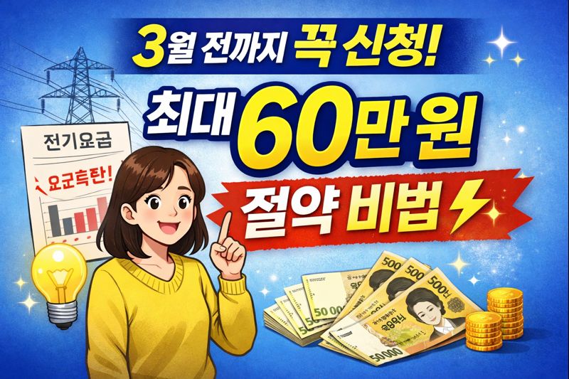2026 전기요금 지원금 신청기간|3월 전에 안 하면 연 60만 원 손해!