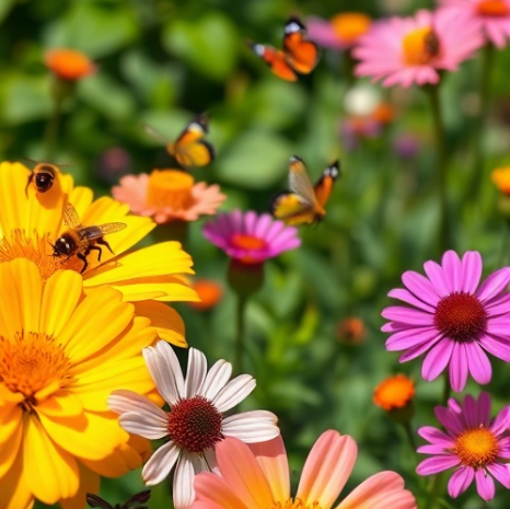 벌과 나비를 부르는 꽃 이미지