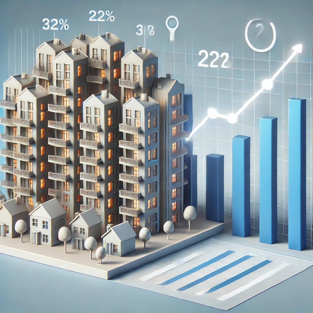 아파트 가격 상승 추세를 나타내는 그래프 이미지