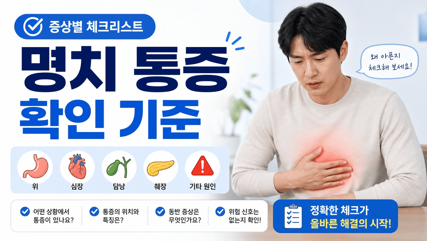 명치 통증이 반복될 때 위장 문제와 응급 신호 확인 기준
