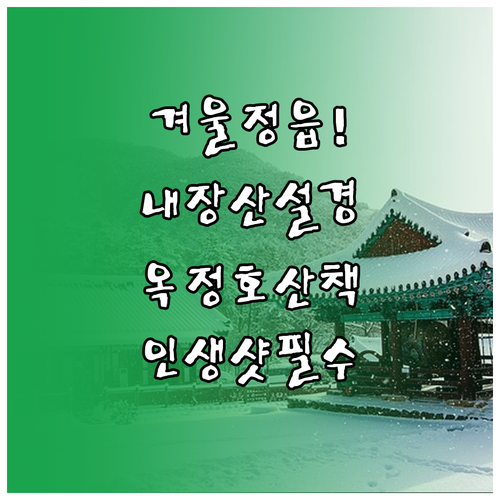 겨울 정읍 여행 명소 추천 내장산 설..