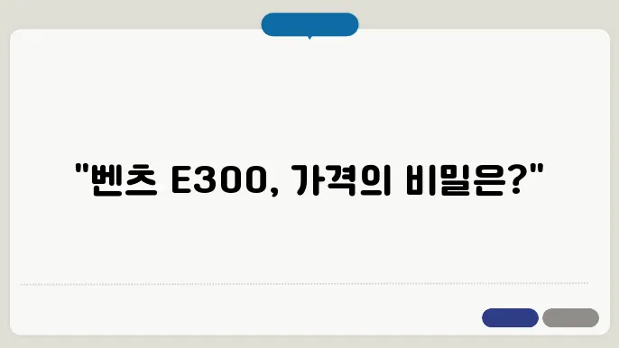 벤츠 e300 가격