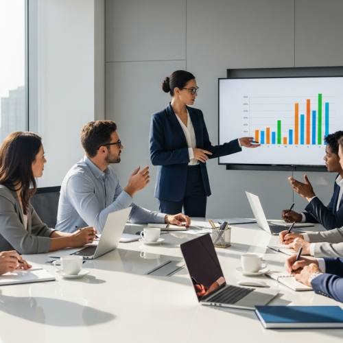 회의하는 사진으로 거버넌스를 예시하는 사진