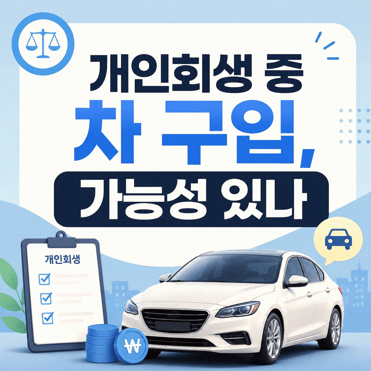 개인회생 중 자동차 할부 구입, 현실적인 방법은?