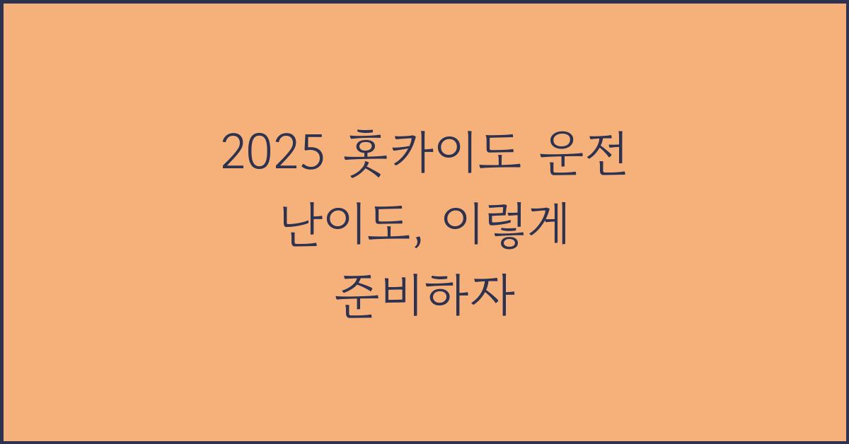2025 홋카이도 운전 난이도