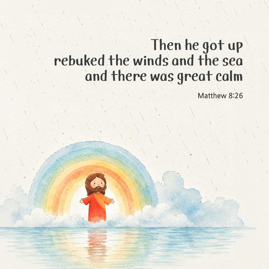 Today's Bible verse card Matthew 8:26 scripture image