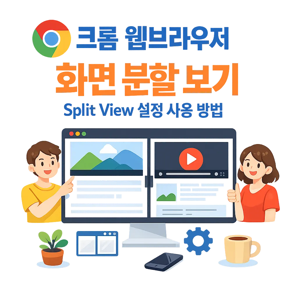 PC 크롬 웹브라우저 화면 분할 보기 Split View 설정 사용 방법