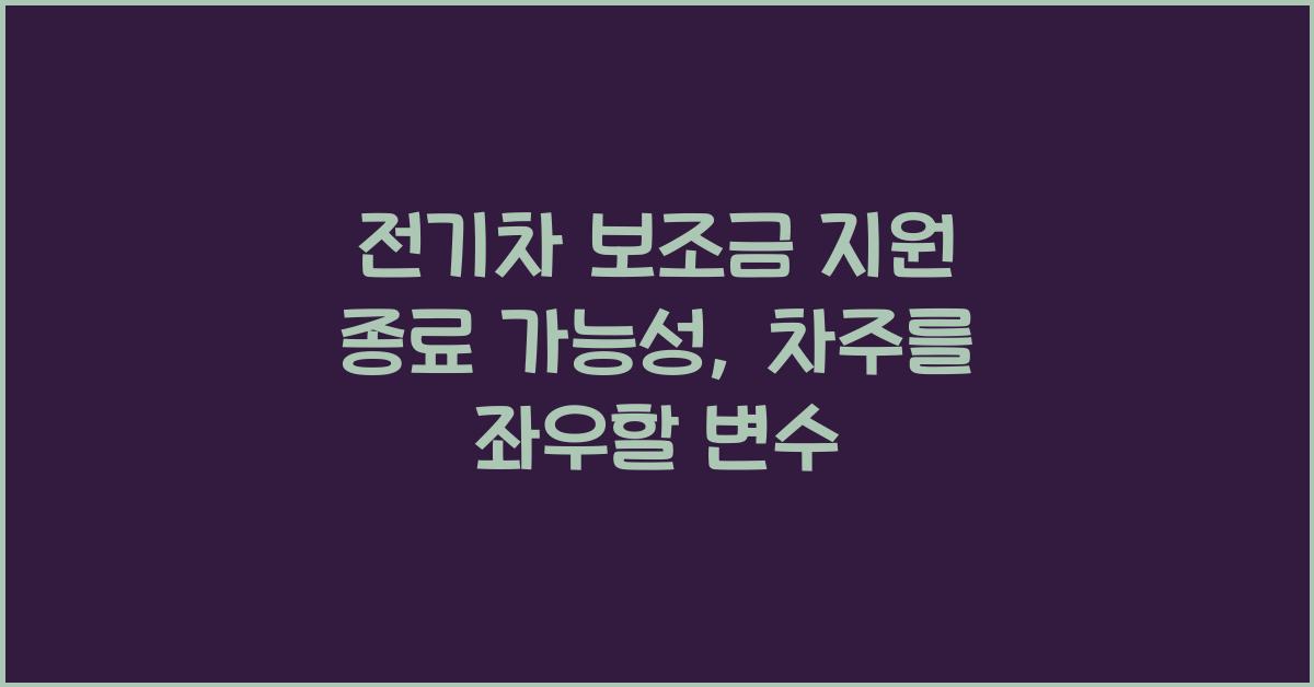 전기차 보조금 지원 종료 가능성