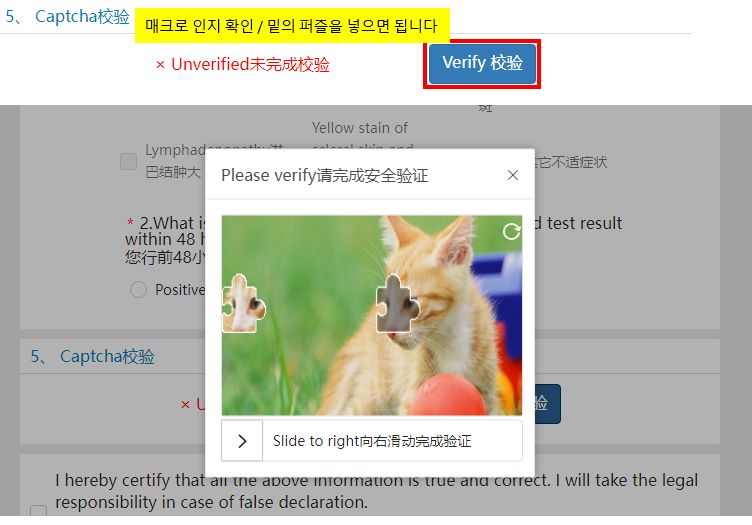 컴퓨터인지 확인 절차 사진