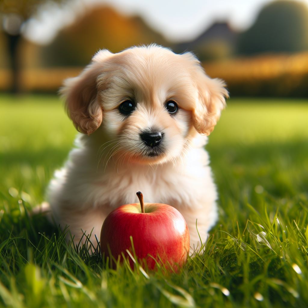 강아지 사과