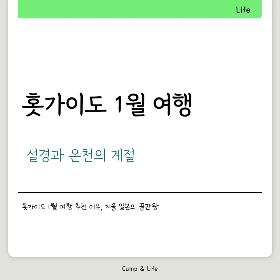 홋가이도 1월 여행