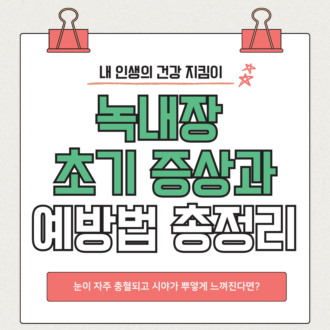 녹내장 초기 증상과 예방법 총정리