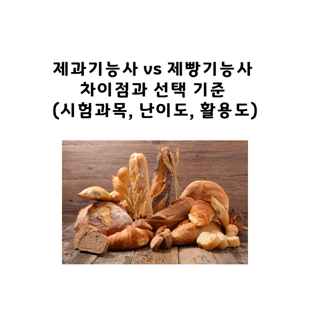 제과기능사 vs 제빵기능사 차이점과 선택 기준 (시험과목, 난이도, 활용도)