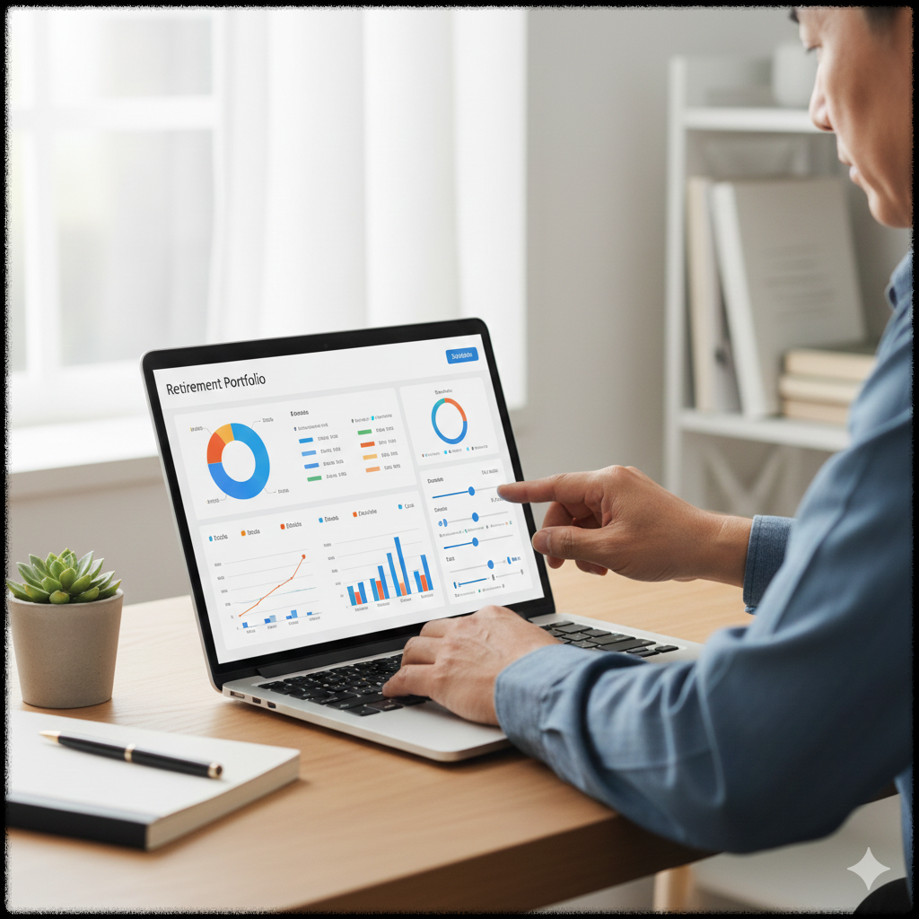 포트폴리오를 구성하여 투자 비중을 조절하는 모습