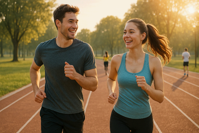 아침 러닝하는 러너들