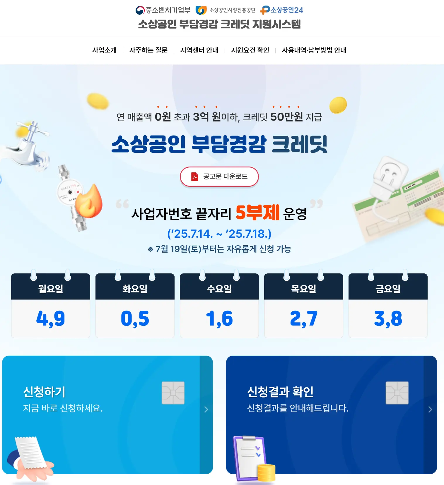 2025년 개업한 경우 소상공인 부담경감 크레딧 지원시스템 신청-1