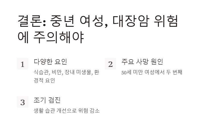 중년 여성에게서 대장암 