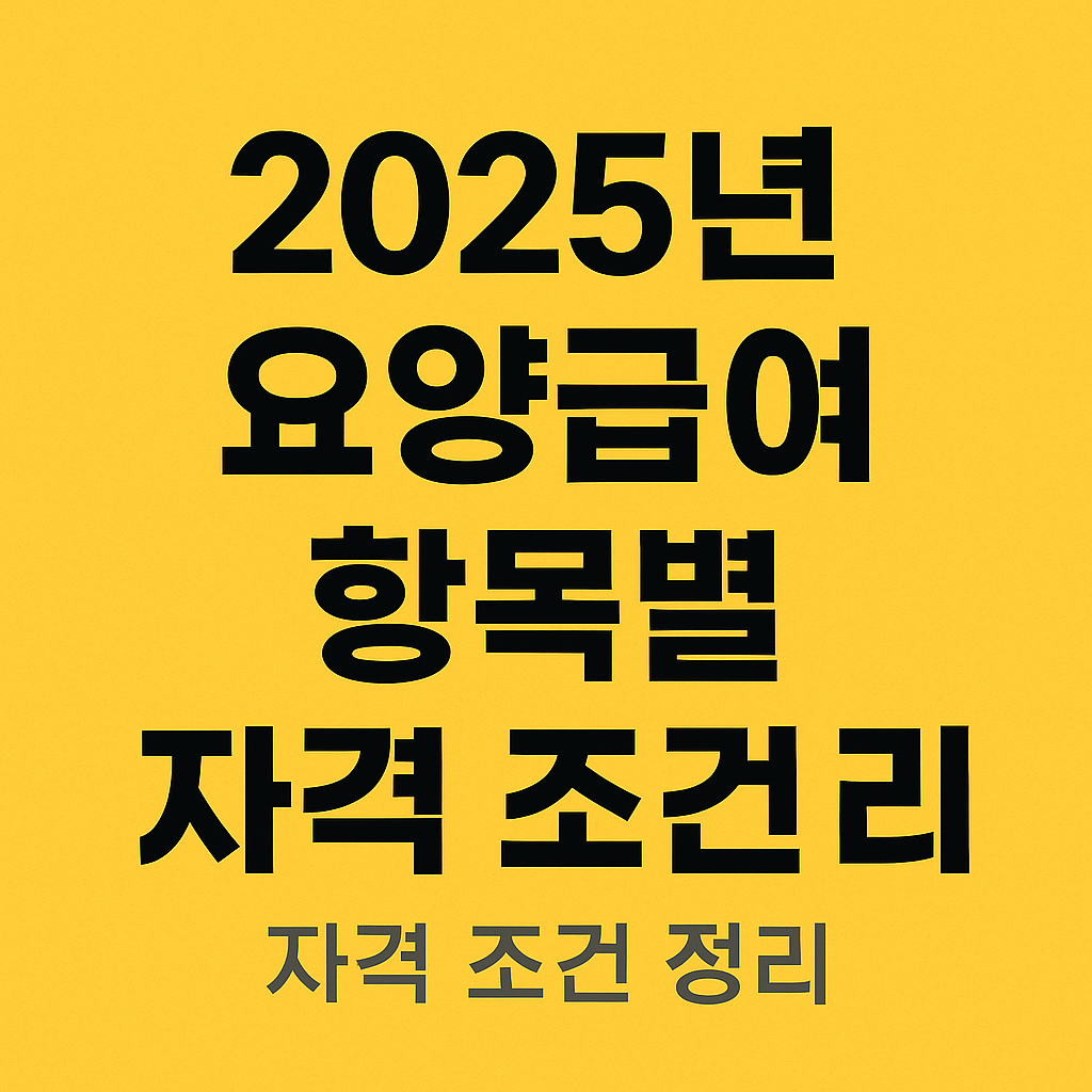 2025년 요양급여 항목별 자격 조건 정리 관련 사진