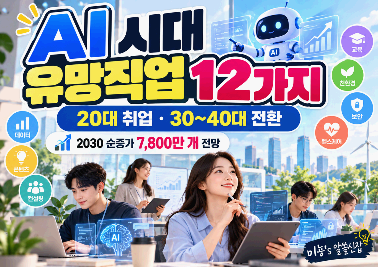 AI시대 유망직업 12가지- 20대 취업&middot;30~40대 전환