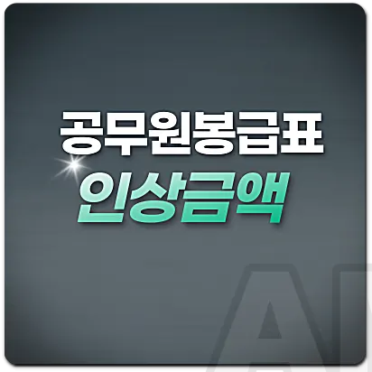 공무원 봉급표 인상금액