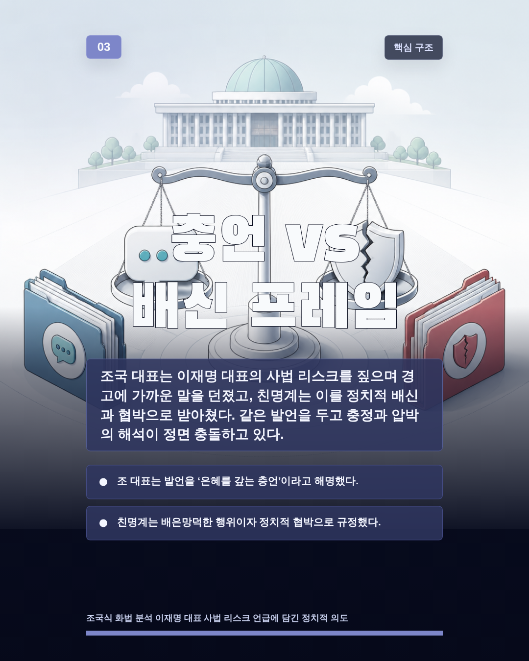 충언 vs 배신 프레임