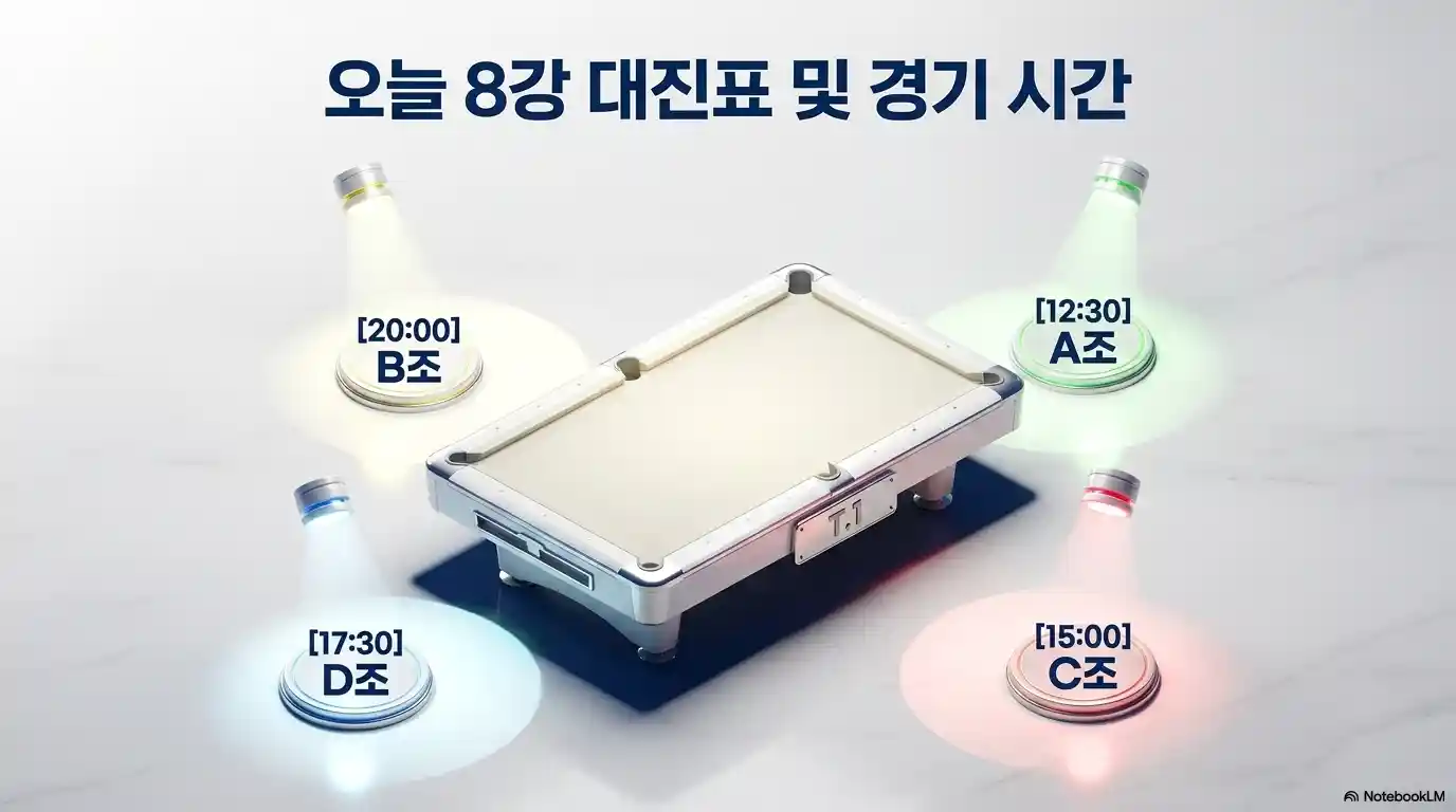 2026 하이원리조트 PBA 투어 8강 대진표 및 경기 시간 - A조 12:30, C조 15:00, D조 17:30, B조 20:00