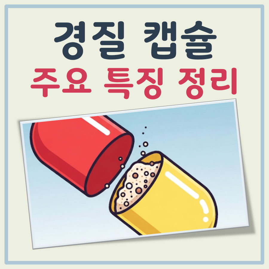 경질캡슐 뜻 연질캡슐 차이, 용도, 녹는 시간 대표 이미지