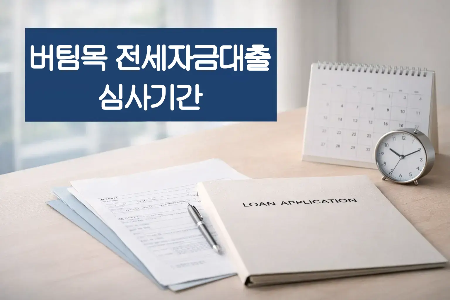 버팀목 전세자금대출 심사기간의 전체 흐름과 신청 시점을 빠르게 이해하도록 접수 전 준비와 일정 판단 기준을 보여주는 이미지