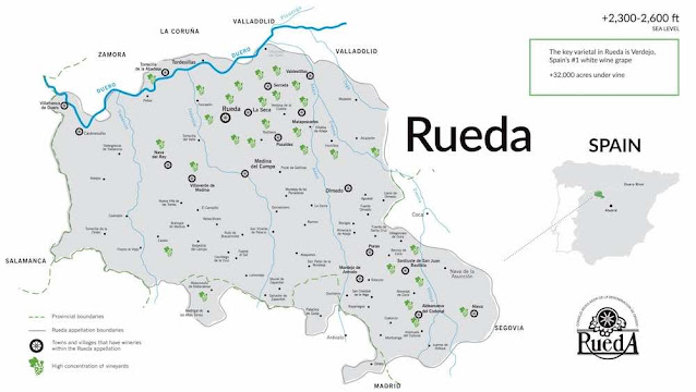루에다 DOP의 와인 지도