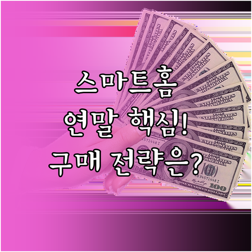 스마트홈 기기 연말 할인 핵심 기간 ..