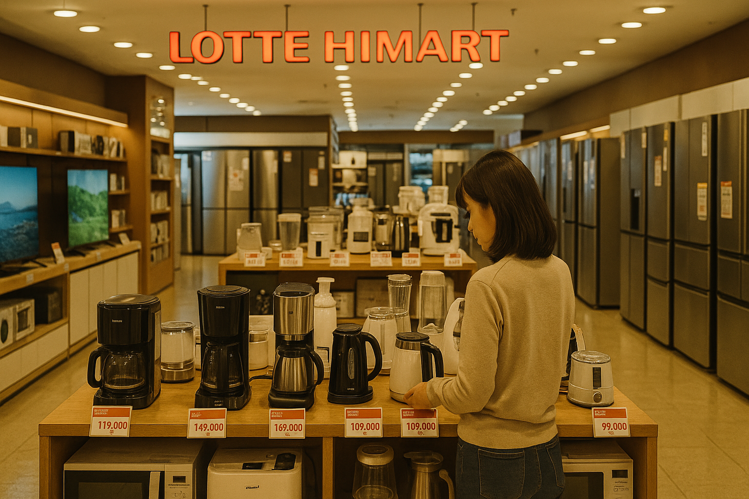 진열된 전기전자제품