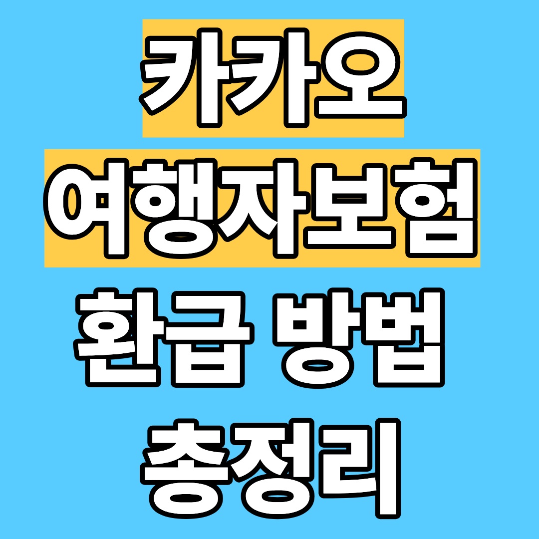 카카오 여행자보험 환급 방법 총정리|보험금 지급 조건·신청 절차 안내