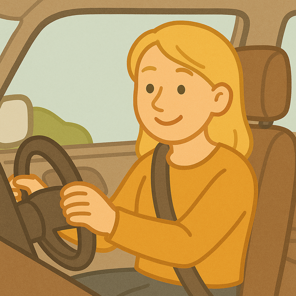 외국인 배우자가 운전을 하고 있다.