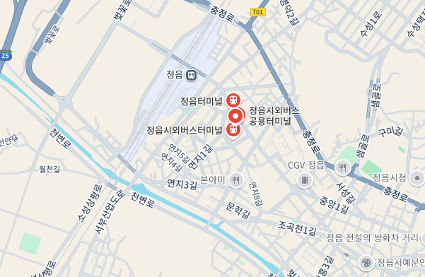 정읍고속·시외버스터미널 시간표조회, 예매