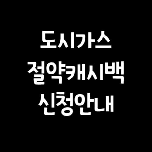 도시가스 절약 캐시백