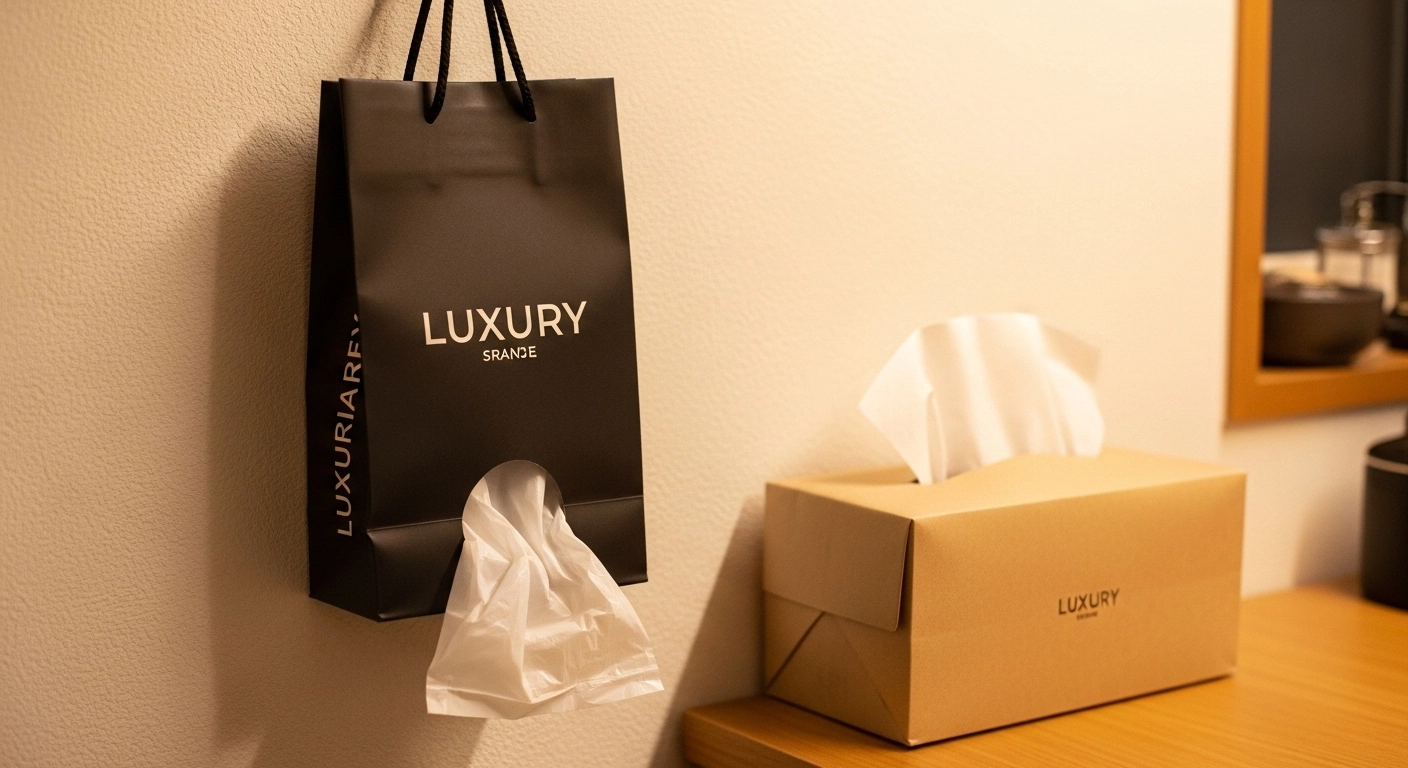 명품 쇼핑백, 장롱 속에 모셔만 두셨나요 1분 만에 '호텔식 티슈 케이스 &amp; 비닐봉투 정리함' 만드는 법