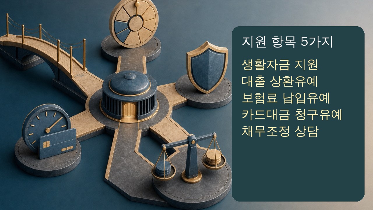 집중호우 피해 금융지원의 생활자금 대출 보험 카드 채무조정 다섯 경로 이미지